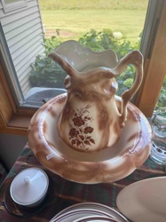 Antique Ironstone Pitcher and Basin Wash Set
