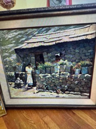 Painting of a Rural Scene with Figure and House