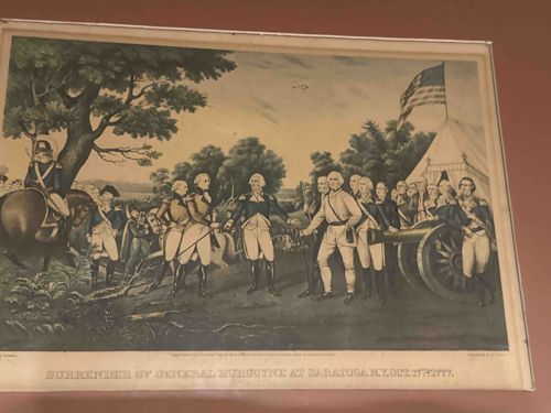 Antiquarian Engraving of the Surrender of General Burgoyne at Saratoga N.Y. Oct. 17th 1777