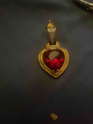 Heart-Shaped Red Gemstone Pendant