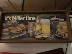 Vintage 'It's Miller Time' Bar Sign/Tray