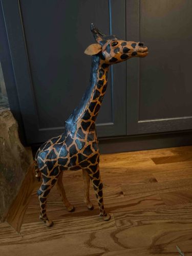 Leather-Clad Giraffe Figurine