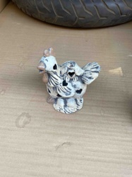 Shabby Chic Herz Perforierte Herz Hahn Keramik Figur