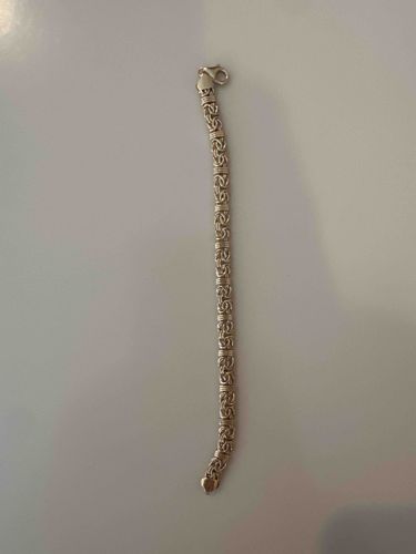 14k White Gold Byzantine Link Bracelet