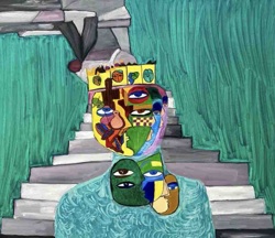 Abstract Figural Portrait on Staircase
