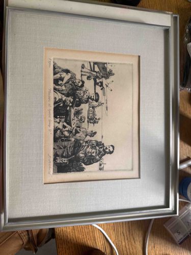 Framed Etching 'Holiday at Spanish Gap D'