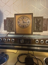 Vintage Wall Clock with Decorative Wood Panels