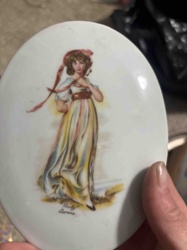 Oval Ceramic Decorative Plate with 'Ruby Lawrence' Portrait