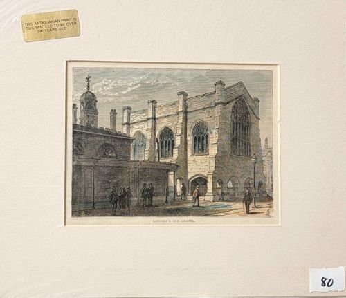 Lincoln's Inn Chapel Antiquarian Print