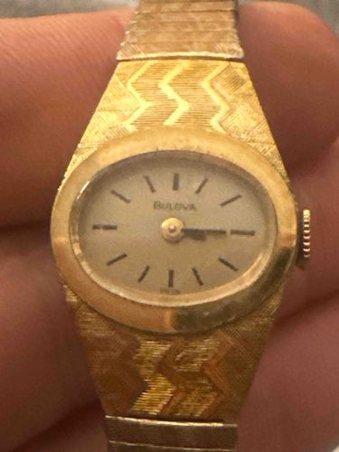 Vintage Bulova Ladies' Oval Face Gold-Tone Watch