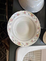 Floral Scalloped Edge Soup/Salad Bowl