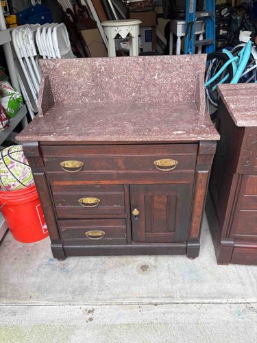Antique Washstand with Stone Top