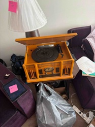 Vintage-Style All-in-One Turntable and Media Console