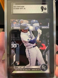 2022 Topps Now #3 Bobby Witt Jr. SGC Graded 9 MT Baseball Card