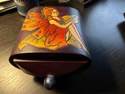 Hand-Tooled Leather Fairy Trinket Box