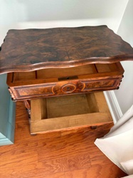 Accent Table with Hidden Drawer and Articulated Lid