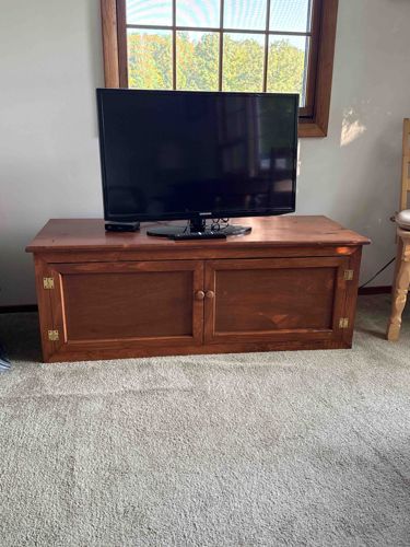 Traditional Wooden Media Console with Panel Doors