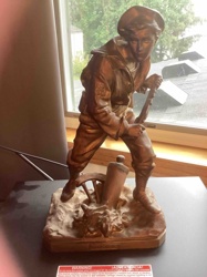 Bronze Figurine of a Sailor with Cannon
