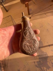 Antique Copper and Brass Powder Flask