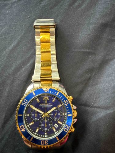 Megalith Blue Dial Two-Tone Men's Chronograph Sport Watch
