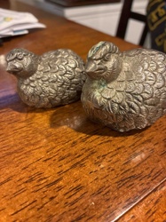 Pewter Quail Bird Salt and Pepper Shakers