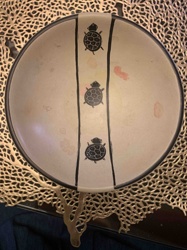 Ceramic Decorative Bowl with Crowned Turtle Motifs