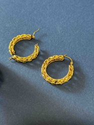 Ornate Gold-Toned Filigree Hoop Earrings