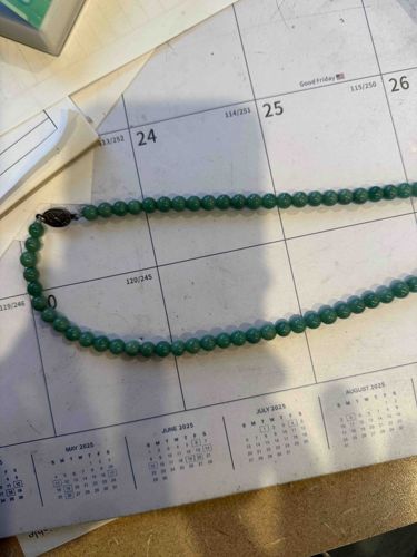 Green Aventurine or Jadeite Beaded Necklace