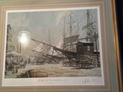Framed Print: 'The New York Port of South Street in 1818'