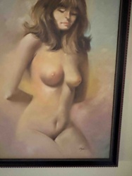 Framed Oil Painting of a Nude Female Figure