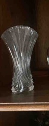 Clear Glass Swirl Ribbed Bud Vase