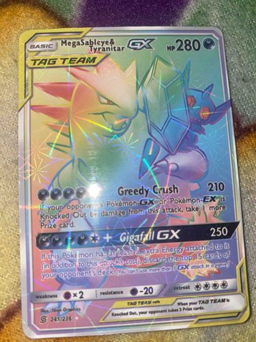 Mega Sableye & Tyranitar GX (Rainbow Rare)