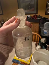 Vintage Glass Reagent Bottle with Ground Glass Stopper