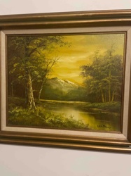 Oil Painting: Mountain River Landscape by Wilhelmina