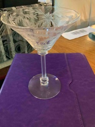 Etched Glass Martini or Dessert Coupe