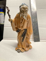 Seated Wise Man / Scholar Figurine with Staff