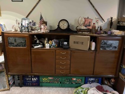 Mid-20th Century Wood Sideboard with Inset Decorative Panels