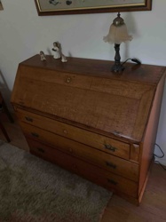 Antique Slant-Front Bureau Desk with Drawers