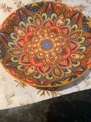 Ceramic Mandala Pattern Serving Bowl