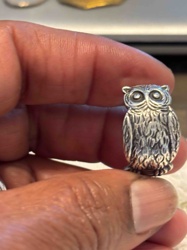 Silver Owl Charm or Figurine