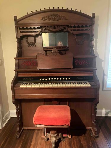 Antique W. W. Kimball Chicago Reed Organ with Stool