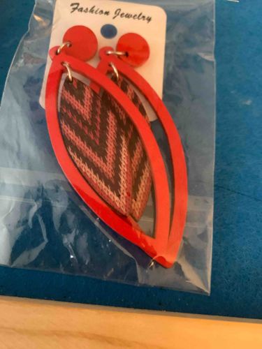 Geometric Pattern Overlay Drop Earrings