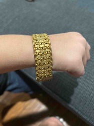 Wide Gold Woven Link Bracelet