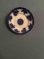 Scalloped Blue and White Transferware Plate