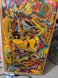 Abstract-Expressionist Painting on Wood Panel