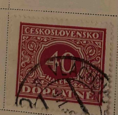 Czechoslovakian 40 Haler Postage Due Stamp