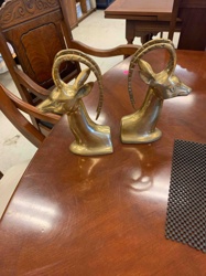 Brass Gazelle Head Bookends