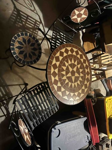 Mosaic-Top Metal Bistro Set