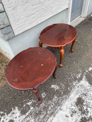 Pair of Scalloped Edge End Tables