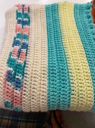 Multi-Colored Crocheted Blanket